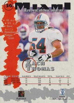 1996-97 Score Board Autographed Collection #36 Zach Thomas Back