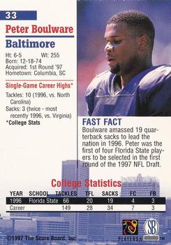 1997-98 Score Board Autographed Collection #33 Peter Boulware Back