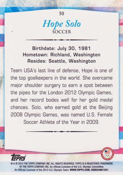 2012 Topps U.S. Olympic Team & Hopefuls - Bronze #50 Hope Solo Back
