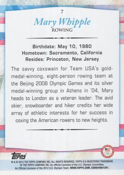 2012 Topps U.S. Olympic Team & Hopefuls - Bronze #7 Mary Whipple Back