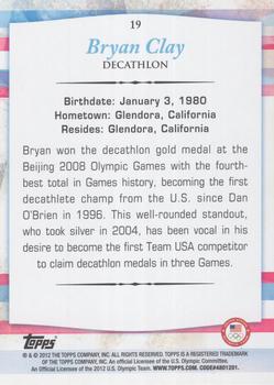 2012 Topps U.S. Olympic Team & Hopefuls - Bronze #19 Bryan Clay Back
