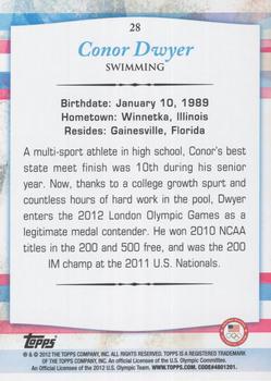 2012 Topps U.S. Olympic Team & Hopefuls - Bronze #28 Conor Dwyer Back