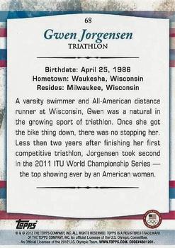 2012 Topps U.S. Olympic Team & Hopefuls - Bronze #68 Gwen Jorgensen Back
