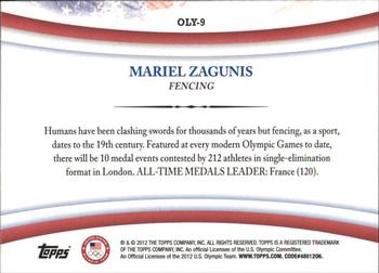 2012 Topps U.S. Olympic Team & Hopefuls - Games of the XXX Olympiad #OLY-9 Mariel Zagunis Back
