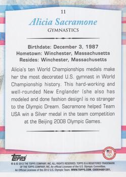 2012 Topps U.S. Olympic Team & Hopefuls - Gold #11 Alicia Sacramone Back