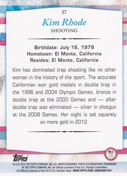 2012 Topps U.S. Olympic Team & Hopefuls - Gold #37 Kim Rhode Back