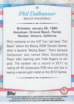 2012 Topps U.S. Olympic Team & Hopefuls - Gold #45 Phil Dalhausser Back