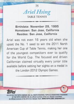 2012 Topps U.S. Olympic Team & Hopefuls - Gold #75 Ariel Hsing Back