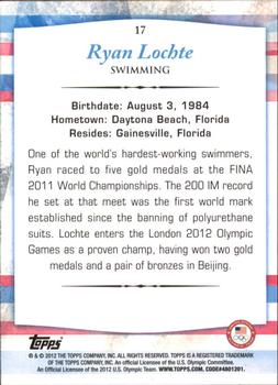 2012 Topps U.S. Olympic Team & Hopefuls - Silver #17 Ryan Lochte Back