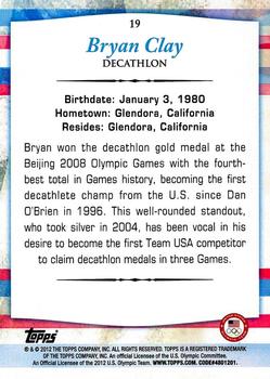 2012 Topps U.S. Olympic Team & Hopefuls - Silver #19 Bryan Clay Back