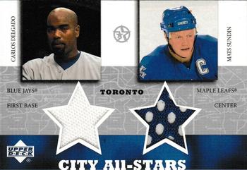 2002-03 UD SuperStars - City All-Stars Dual Jersey #CD/MS-C Carlos Delgado / Mats Sundin Front