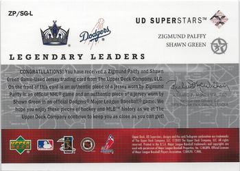 2002-03 UD SuperStars - Legendary Leaders Dual Jersey #ZP/SG-L Zigmund Palffy / Shawn Green Back
