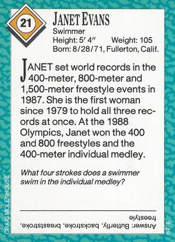 1989 Sports Illustrated for Kids #21 Janet Evans Back