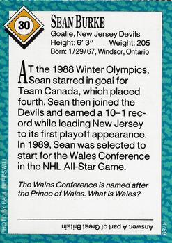 1989 Sports Illustrated for Kids #30 Sean Burke Back