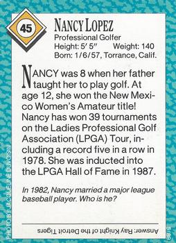 1989 Sports Illustrated for Kids #45 Nancy Lopez Back