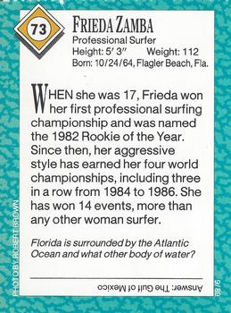 1989 Sports Illustrated for Kids #73 Frieda Zamba Back