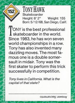 1990 Sports Illustrated for Kids #152 Tony Hawk Back
