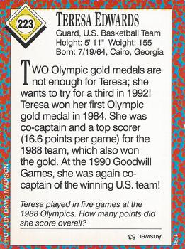 1991 Sports Illustrated for Kids #223 Teresa Edwards Back
