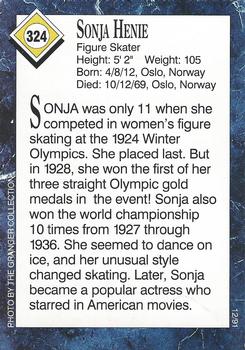 1991 Sports Illustrated for Kids #324 Sonja Henie Back