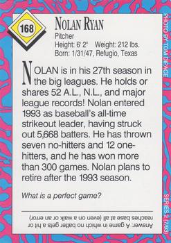 1993 Sports Illustrated for Kids #168 Nolan Ryan Back