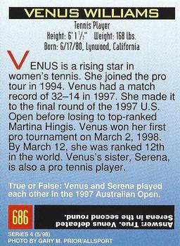 1998 Sports Illustrated for Kids #686 Venus Williams Back