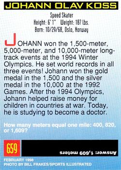 1998 Sports Illustrated for Kids #659 Johann Olav Koss Back