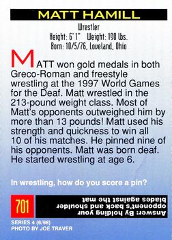 1998 Sports Illustrated for Kids #701 Matt Hamill Back