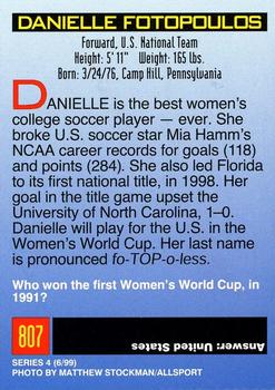 1999 Sports Illustrated for Kids #807 Danielle Fotopoulos Back