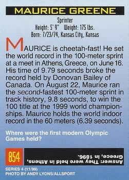 1999 Sports Illustrated for Kids #854 Maurice Greene Back