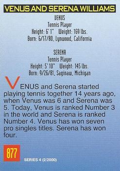 2000 Sports Illustrated for Kids I (Jan-Nov 2000) #877 Venus Williams / Serena Williams Back