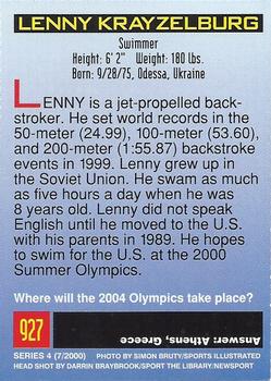 2000 Sports Illustrated for Kids I (Jan-Nov 2000) #927 Lenny Krayzelburg Back