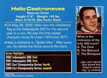 2002 Sports Illustrated for Kids #196 Helio Castroneves Back