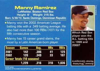 2003 Sports Illustrated for Kids #228 Manny Ramirez Back