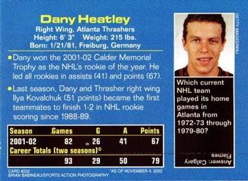 2003 Sports Illustrated for Kids #232 Dany Heatley Back