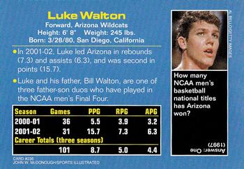 2003 Sports Illustrated for Kids #236 Luke Walton Back