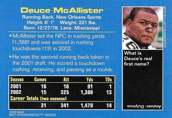 2003 Sports Illustrated for Kids #245 Deuce McAllister Back
