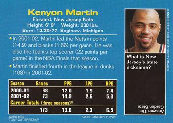 2003 Sports Illustrated for Kids #249 Kenyon Martin Back