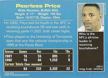 2003 Sports Illustrated for Kids #252 Peerless Price Back