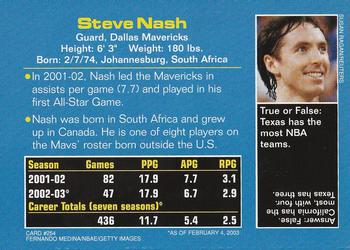 2003 Sports Illustrated for Kids #254 Steve Nash Back