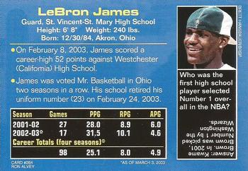 2003 Sports Illustrated for Kids #264 LeBron James Back