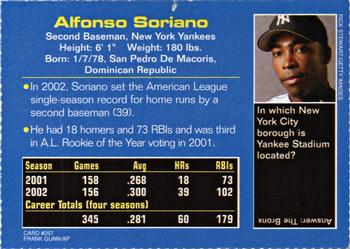 2003 Sports Illustrated for Kids #267 Alfonso Soriano Back