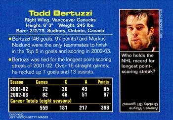 2003 Sports Illustrated for Kids #280 Todd Bertuzzi Back