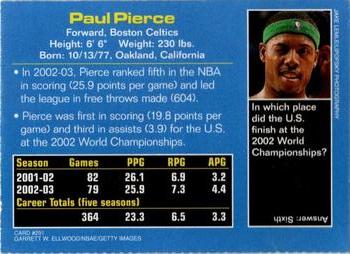 2003 Sports Illustrated for Kids #291 Paul Pierce Back