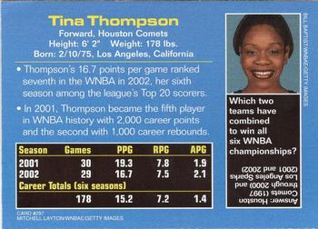 2003 Sports Illustrated for Kids #297 Tina Thompson Back
