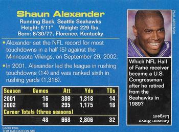 2003 Sports Illustrated for Kids #304 Shaun Alexander Back
