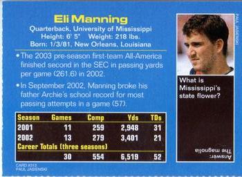 2003 Sports Illustrated for Kids #312 Eli Manning Back