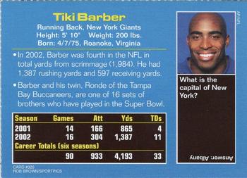 2003 Sports Illustrated for Kids #320 Tiki Barber Back