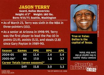 2006 Sports Illustrated for Kids #56 Jason Terry Back