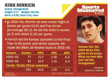 2006 Sports Illustrated for Kids #101 Kirk Hinrich Back