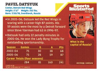 2006 Sports Illustrated for Kids #106 Pavel Datsyuk Back